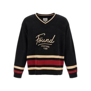 FOUND Black Cotton Men's Cardigan